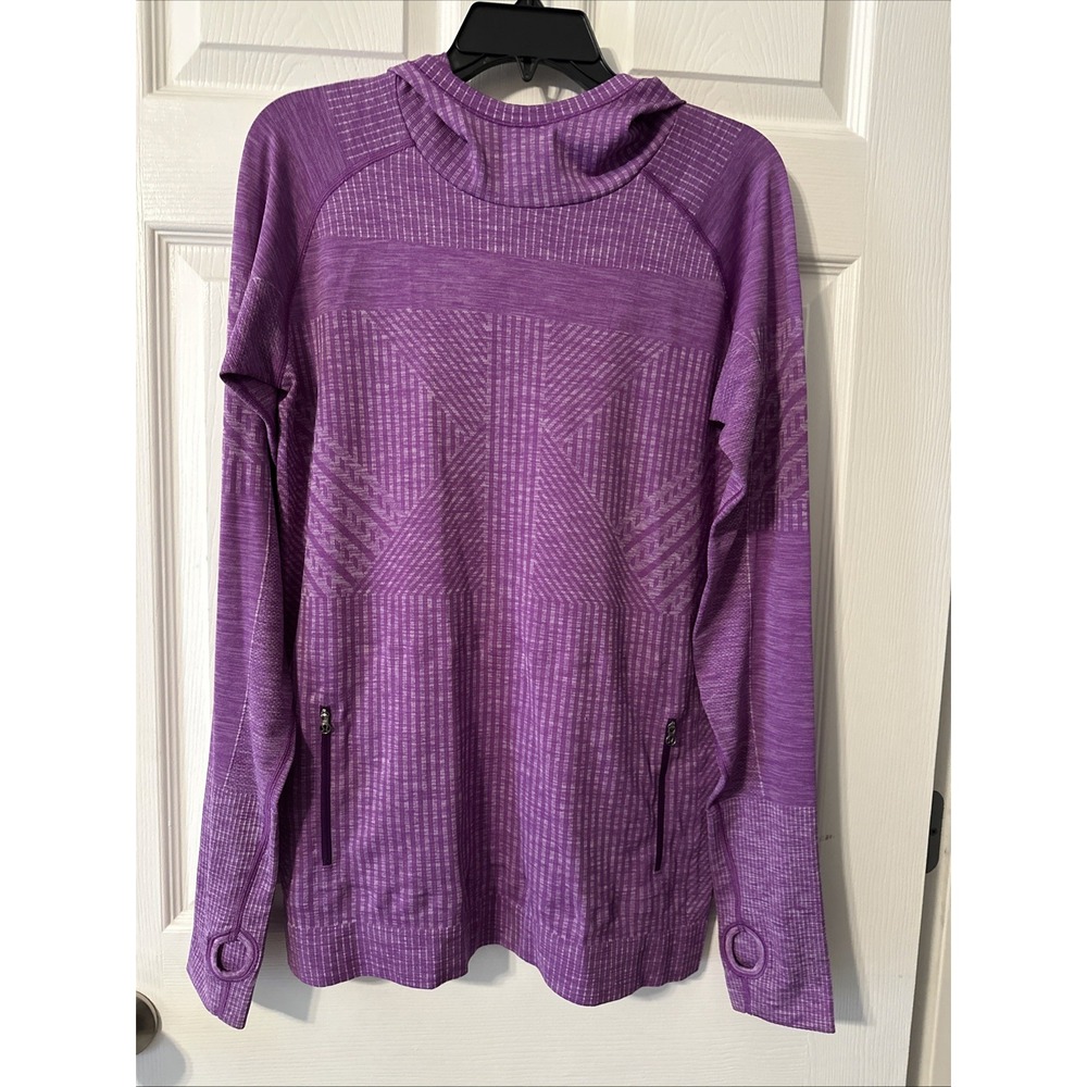 Lululemon Rest Less Hoodie Heathered Tender Violet Stretch Thumb Holes Size 12